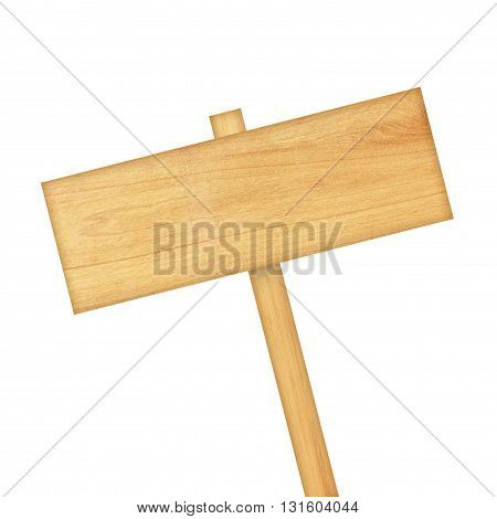 The Wooden sign isolated on white background