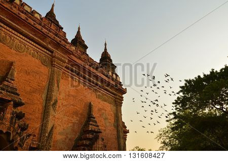 Htilominlo Temple at Sunrise in  Bagan Myanmar