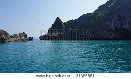 Limestone Rocks At Thailands Coast
