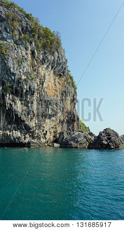 Limestone Rocks At Thailands Coast