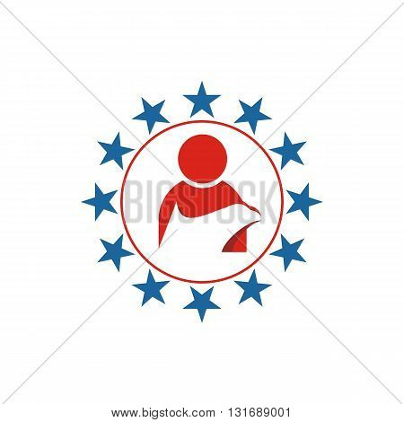 Abstract Design Logo American Flag logo Symbol Country Star Liberty Concept People Vector