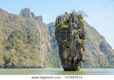 Beautiful landscape of James Bond Island or Koh Tapu in Phang Nga Bay Thailand
