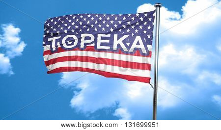 topeka, 3D rendering, city flag with stars and stripes