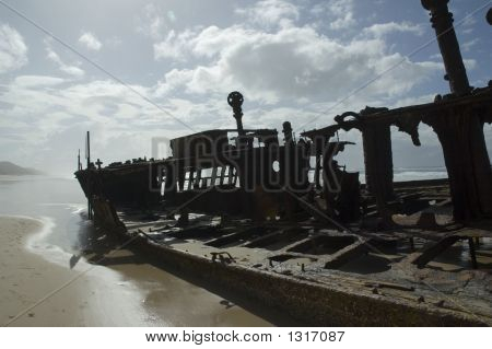 Vrak Maheno, Fraser Island, Queensland, Austrálie