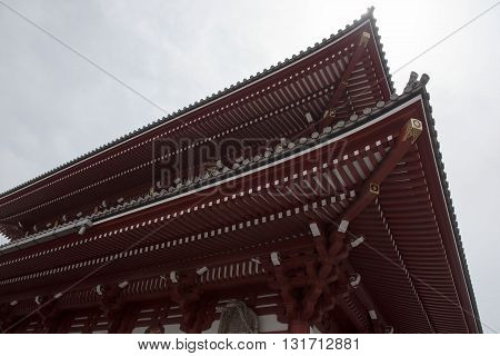 Temple roof japan corner rooftop sky detail