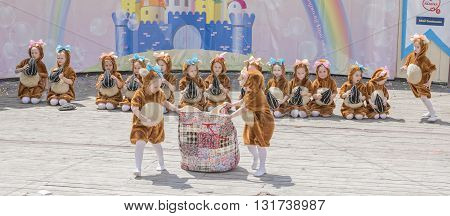 Rostov-on-Don Russia- May 222016: Performance girls School studio-Alla Dukhova 