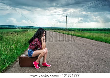 Beautiful Girl Stops The Car