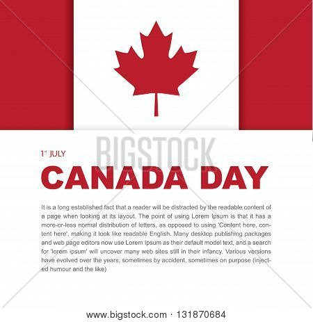 Vector modern stylish illustration. Vector banner for the Internet to the Canada Day with red leaves.