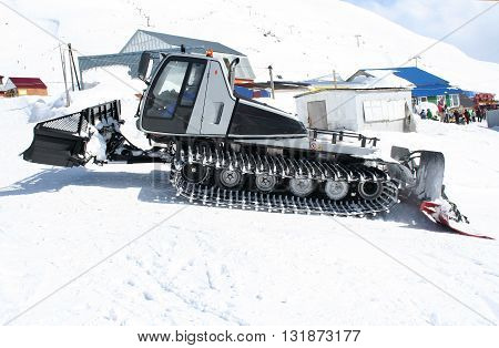 Ratrak in the mountains of Dombai Caucasus