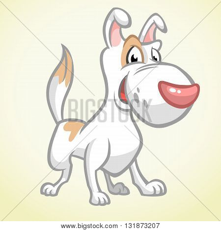 Smiling brown bull terrier dog. Vector dog