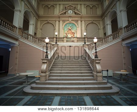 TRIESTE ITALY - MAY 04: Interior of Postal and Telegraphic Museum of Central Europe on May 04 2016