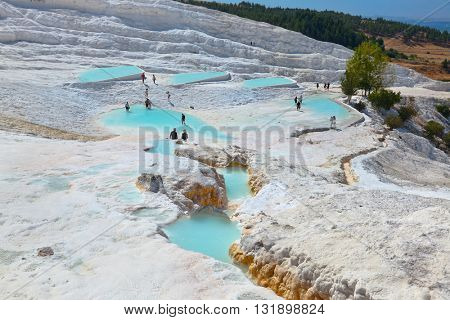 Travertine pools and terraces - Pamukkale Turkey