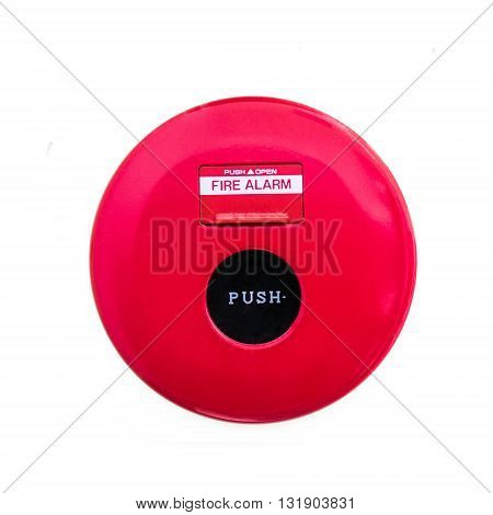 Push button switch fire isolate on white