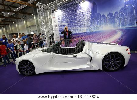 Cracow Poland - May 21 2016: 3rd Edition Of Moto Show In Krakow. Poland.exhibitors Present Most Inte