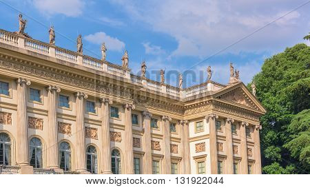 Villa Reale MilanItaly; view of beautiful neoclassic palace.