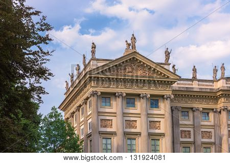 Villa Reale MilanItaly; view of beautiful neoclassic palace.
