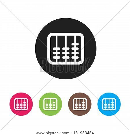 Retro old abacus icon. Colored abacus icon in material design style. Vector