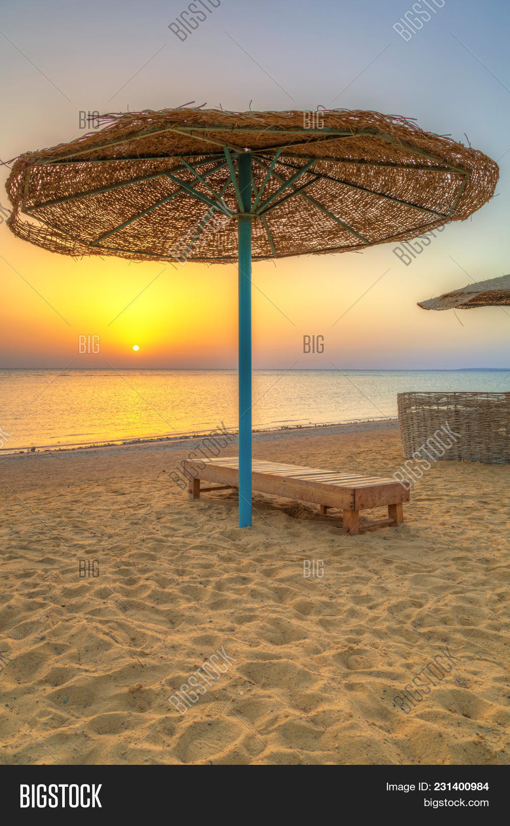 Parasols On Beach Red Image & Photo (Free Trial) Bigstock
