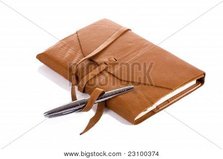 Leather Notebook And Pen