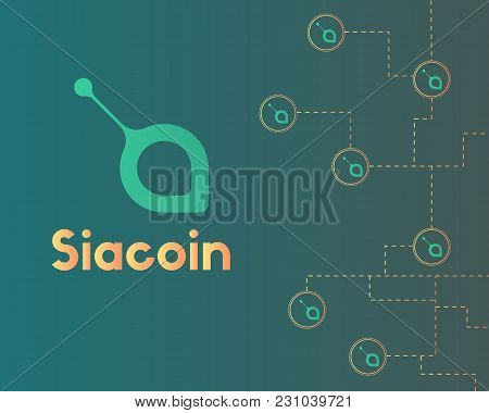 Siacoin Blockchain Cryptocurrency Technology Background Vector Illustration