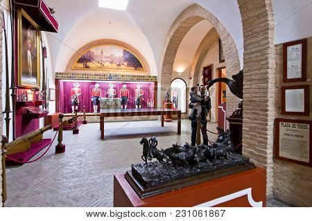 The Famous Plaza De Toros, Bullfight Arena, In Seville, Andalusia