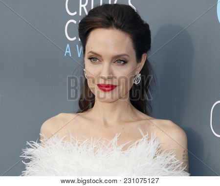 Angelina Jolie at the 23rd Annual Critics' Choice Awards held at the Barker Hangar in Santa Monica, USA on January 11, 2018.