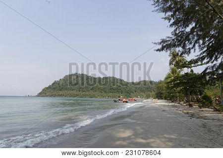 Ko Kut,thailand- February 26,2018: Coconut Palms On The Paradise Coconut Island