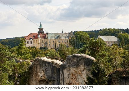 Sandstone Rock Near Hruba Skala Renaissance Castle