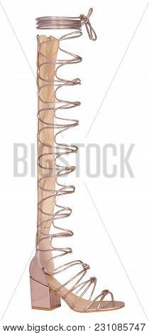 Elegant Long Low Heel Cross Tied Sandals Are The Best Part Of Your Dressing Which Indicates Your Per