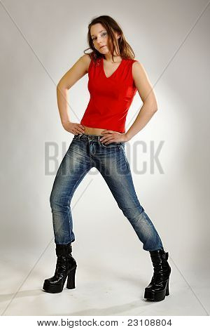 Sexy Woman in Blue jeans