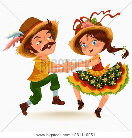 Young Couple Man Woman Dancing Salsa On Festivals Celebrated In Portugal Festa De Sao Joao, Girl Str
