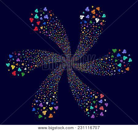 Attractive Radio Telescope Cycle Composition On A Dark Background. Vector Abstraction. Suggestive Bu