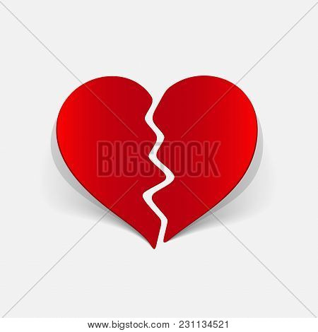 It Is A Realistic Design Element Broken Heart