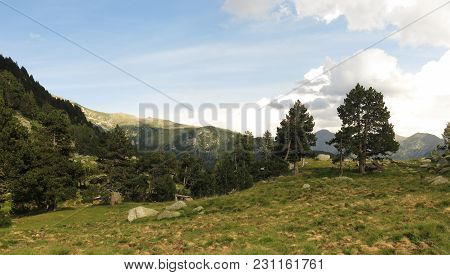 Amazing View Of Llubriqueto Valley In National Park Aiguestortes In Catalonia, Spain