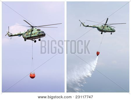 Helikopteri sammuttaa