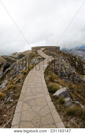 Mountain Lovcen In Montenegro With The Mausoleum Site