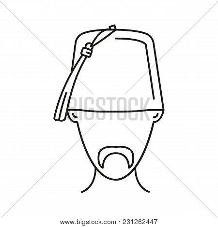 Turkish Man Icon. Outline Turkish Man Vector Icon For Web Design Isolated On White Background