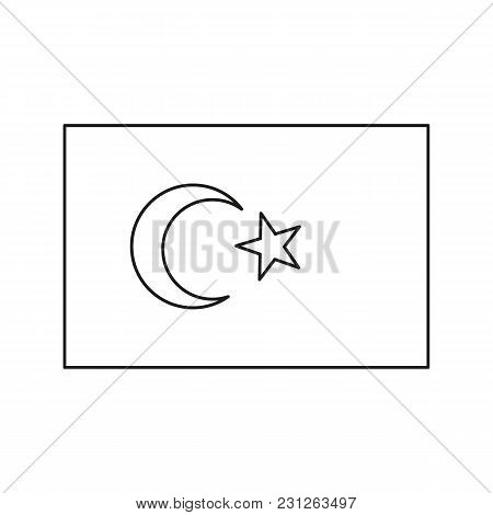 Turkey Flag Icon. Outline Turkey Flag Vector Icon For Web Design Isolated On White Background