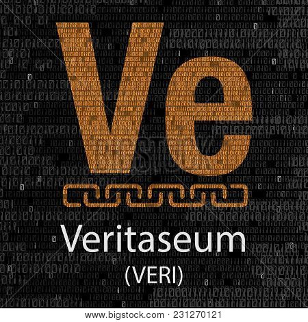 Colorful Veritaseum Cryptocurrency Symbol Isolated On Digital Background