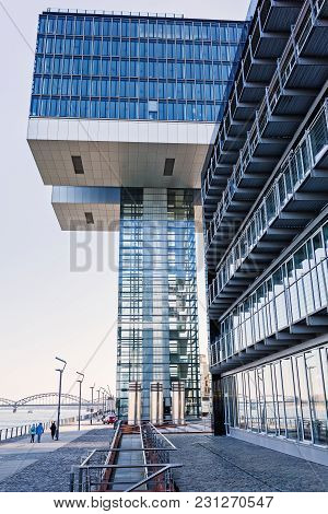 Famous Crane Houses At The Rheinauhafen In Cologne, Germany