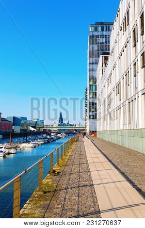 View At The Rheinauhafen In Cologne, Germany