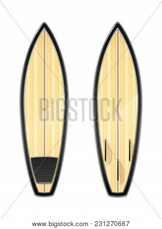 Surf Board For Sutfing. Sport Inventories. Sporting Hobby. Wave Surfboard. Isolated White Background