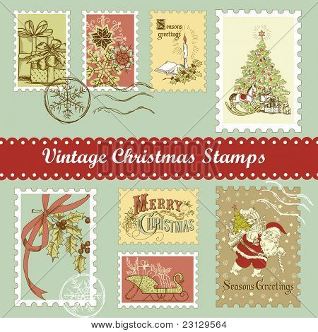 Affrancatura di Natale Vintage set