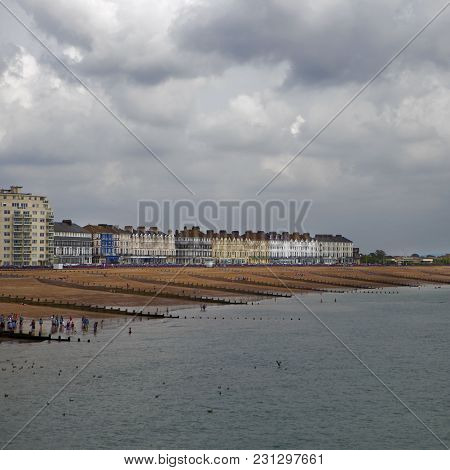 Eastbourne, East Sussex, England - May 29 - Panoramic View Of The Pier At Eastbourne, East Sussex, E