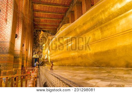 Wat-pho, Bangkok Thailand:- March 3, 2018:-: Wat Pho Or The Official Name Is Wat Pho As The Oldest T
