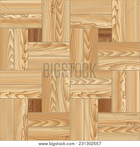Wood Floor Parquet Vector Seamless Pattern Illustration
