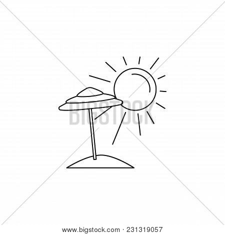 Summer Beach Icon. Outline Summer Beach Vector Icon For Web Design Isolated On White Background