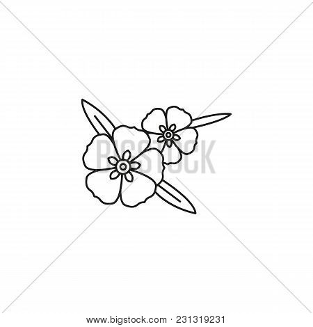 Rock Rose Icon. Outline Rock Rose Vector Icon For Web Design Isolated On White Background