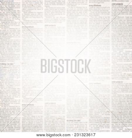 Newspaper Paper Background With Space For Text. Old Grunge Unreadable Vintage Newspaper Paper Textur