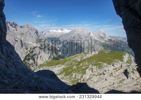 Zugspitze Mountain In The Bavarian Alps In Summer